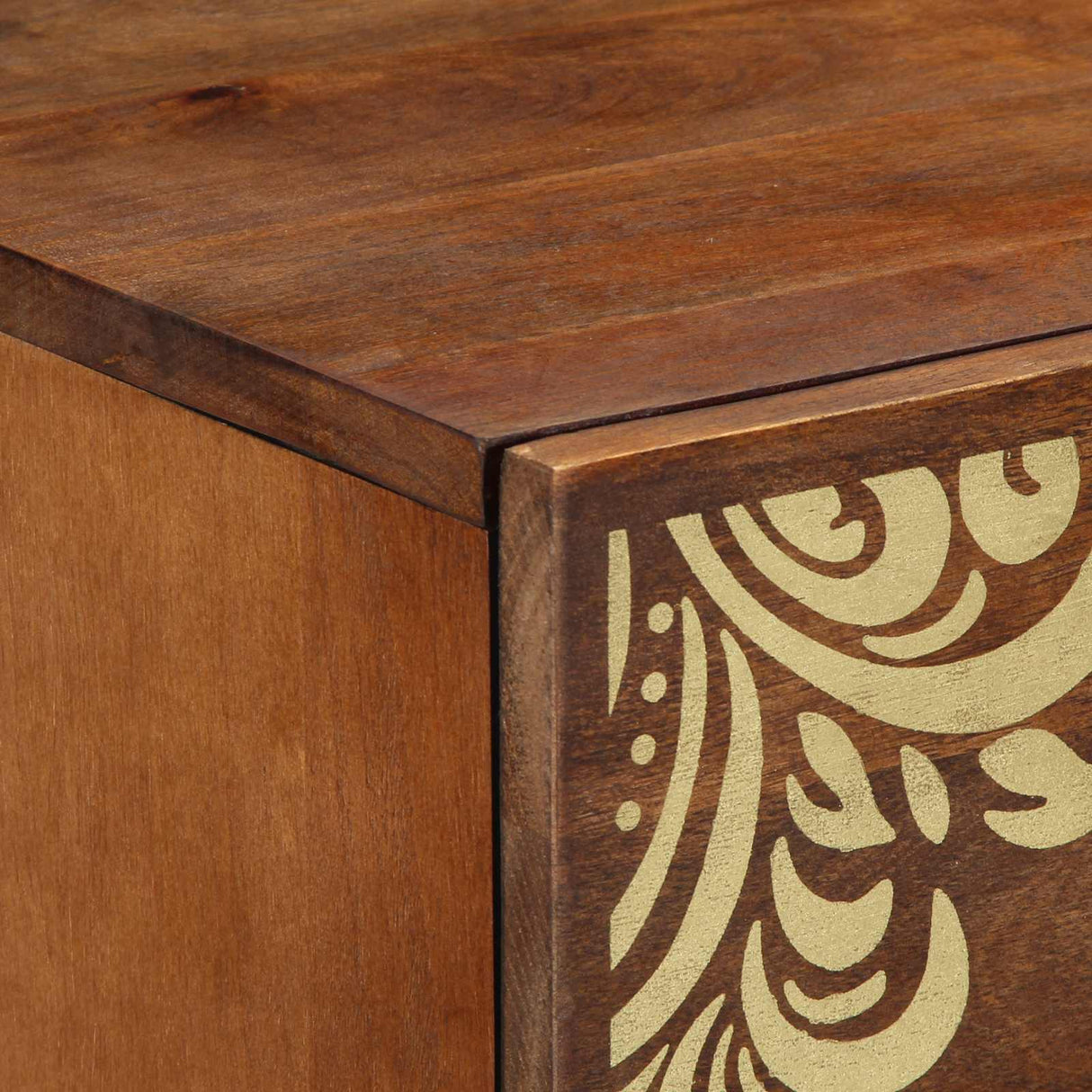 vidaXL Dressoir Grijs en Goud 60 x 33 x 75 cm Massief Mango Hout