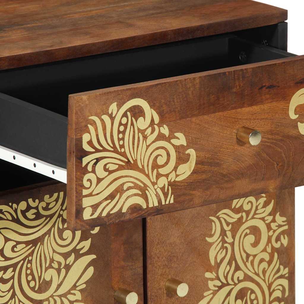 vidaXL Nightstand with Door and Drawer Honey Brown 50 x 33 x 60 cm
