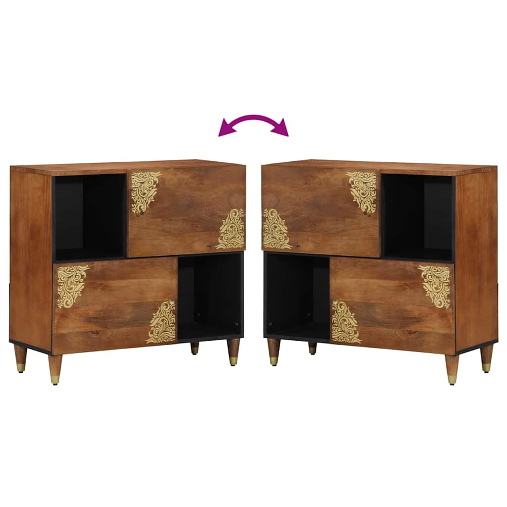 vidaXL Sideboard with Shelf Brown 80 x 33 x 75 cm Solid Mango Wood