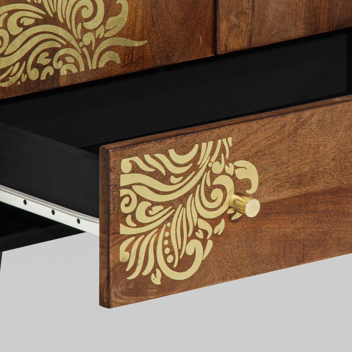vidaXL Highboard met lade Bruin 60 x 33 x 100 cm Massief Mango Hout