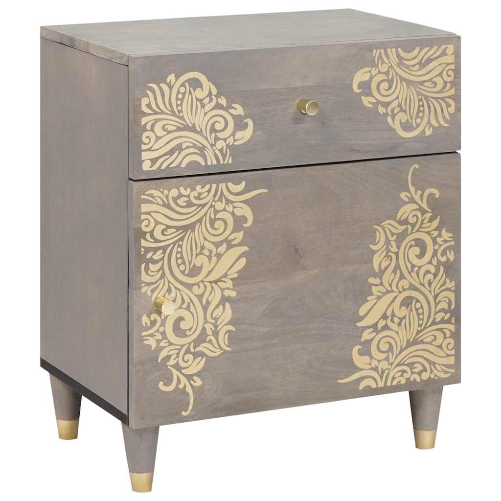 vidaXL Nightstand with Door and Drawer Honey Brown 50 x 33 x 60 cm