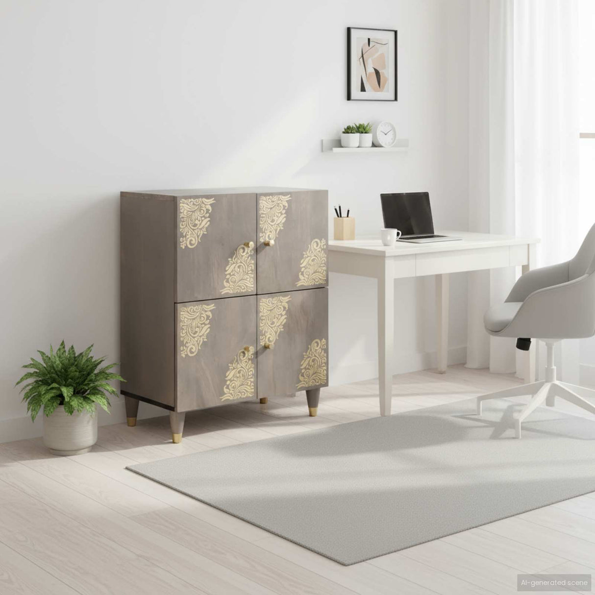 vidaXL Dressoir met plank Bruin 60 x 33 x 75 cm Massief Mango Hout