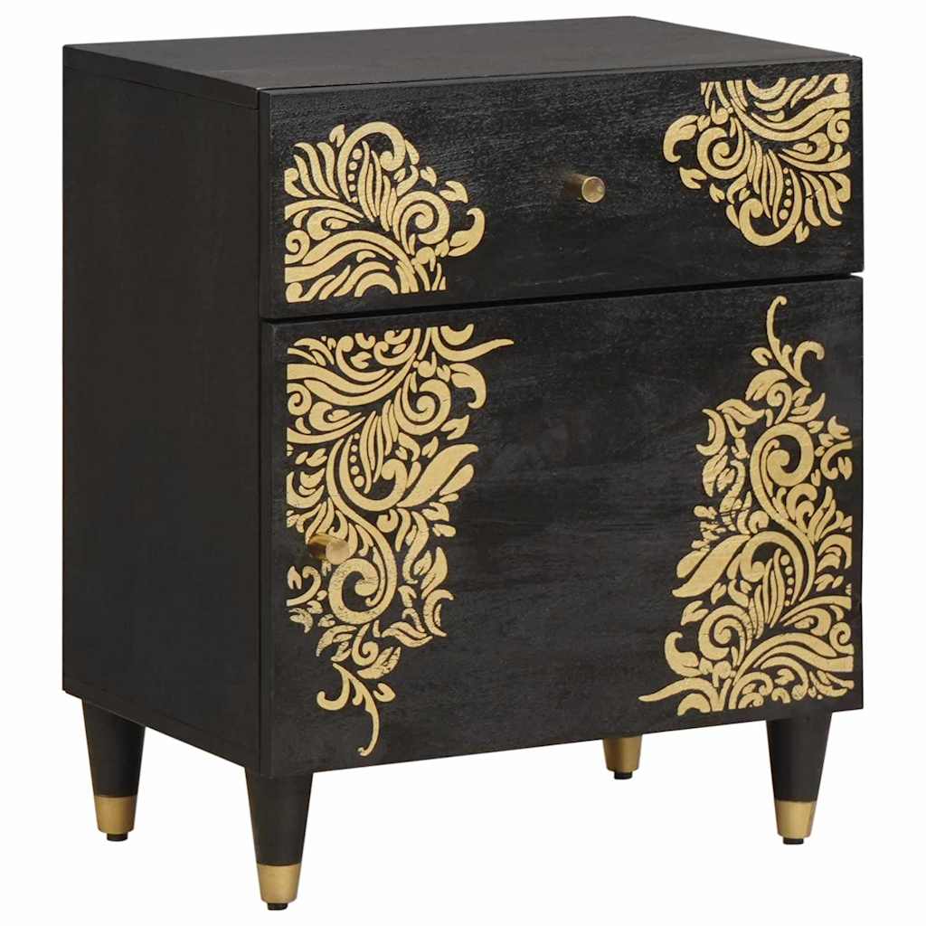 vidaXL Nightstand with Door and Drawer Honey Brown 50 x 33 x 60 cm