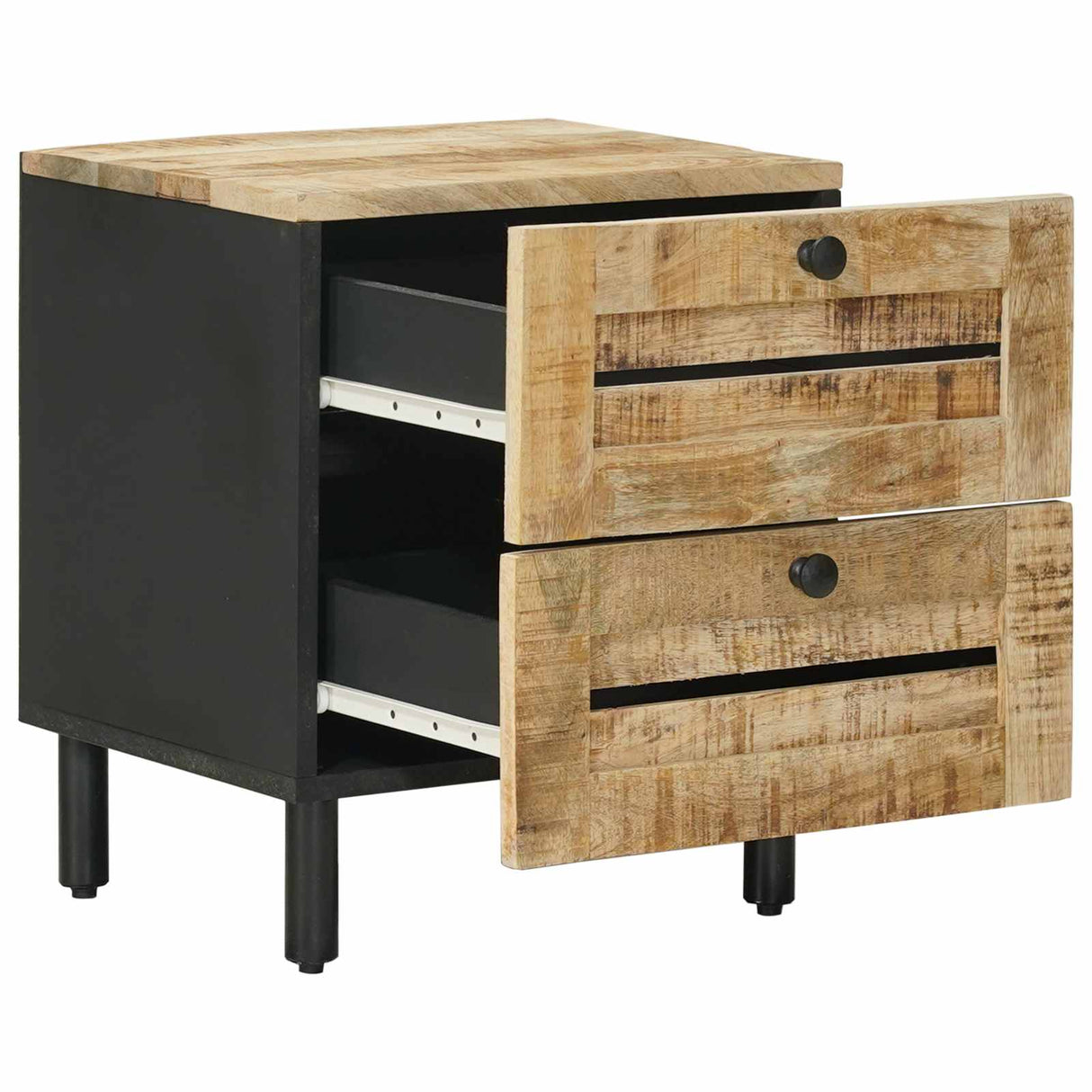 vidaXL Nachtkastje Naturel 40 x 33 x 46 cm Massief Mango Hout