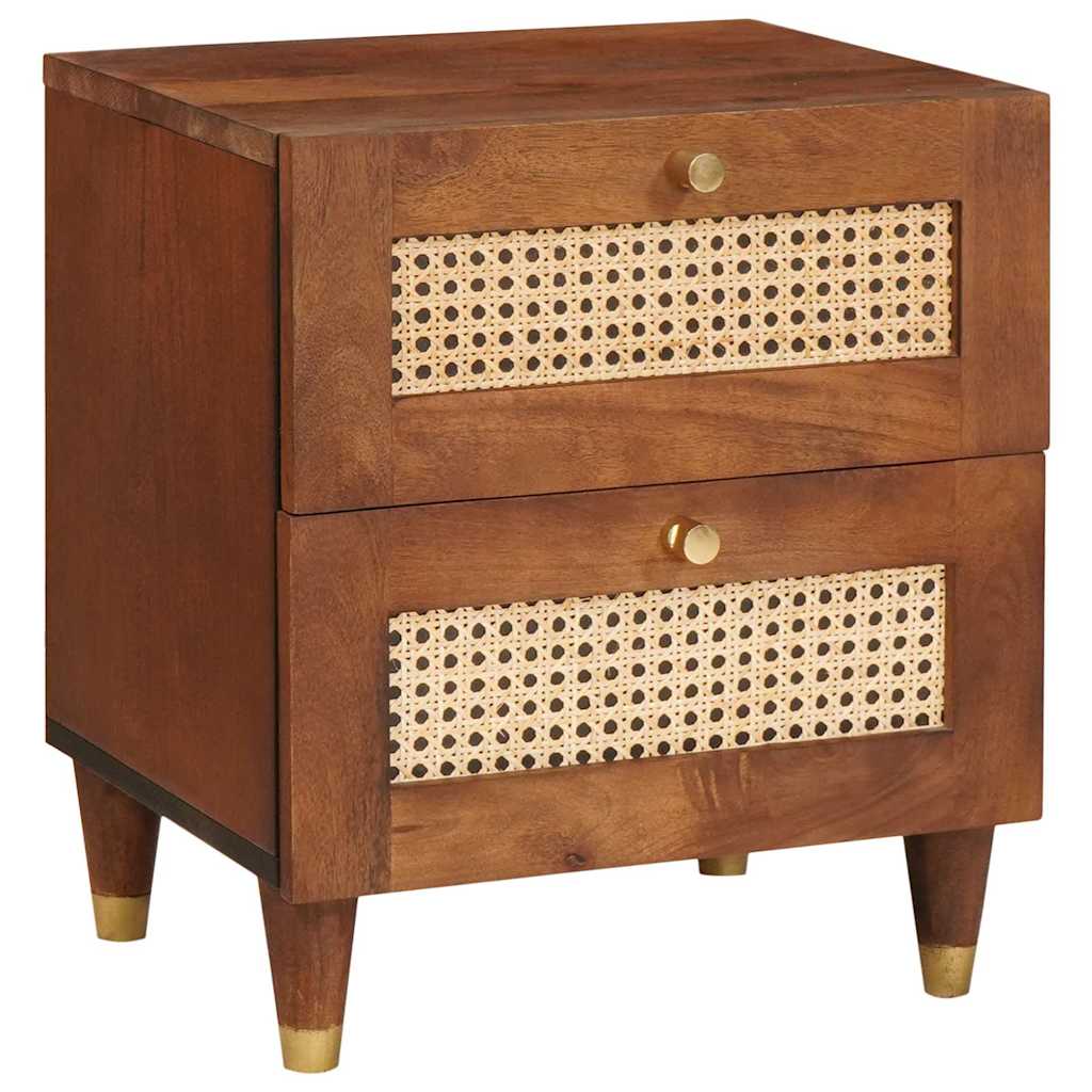 vidaXL Nachtkastje met lade Bruin 40 x 33,5 x 46 cm Massief acaciahout