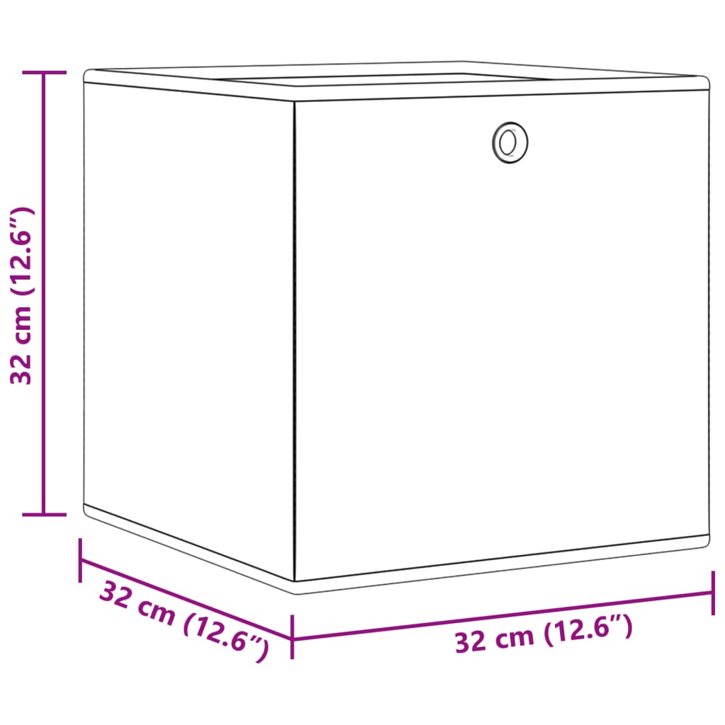 vidaXL Opbergboxen 4 st inklapbaar 32x32x32 cm ongeweven stof crème