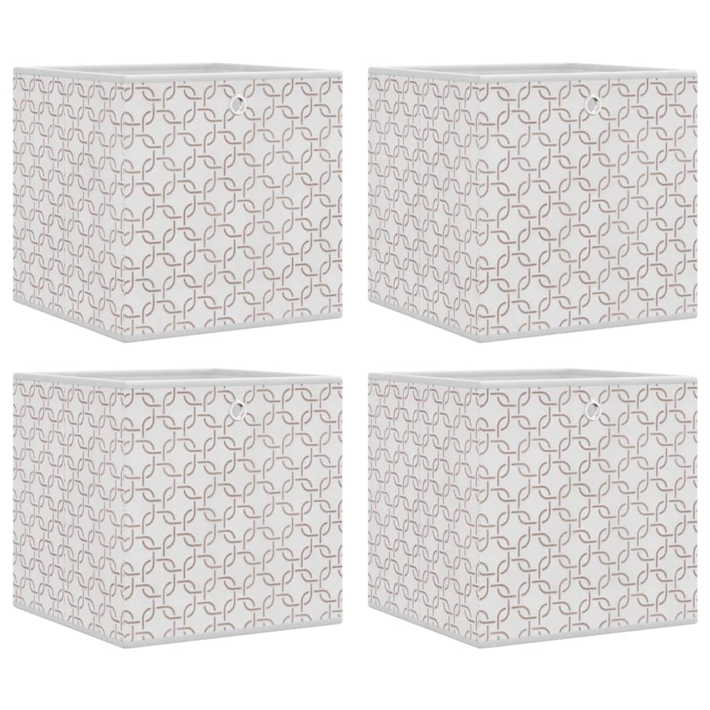 vidaXL Opbergboxen 4 st inklapbaar 32x32x32 cm ongeweven stof crème