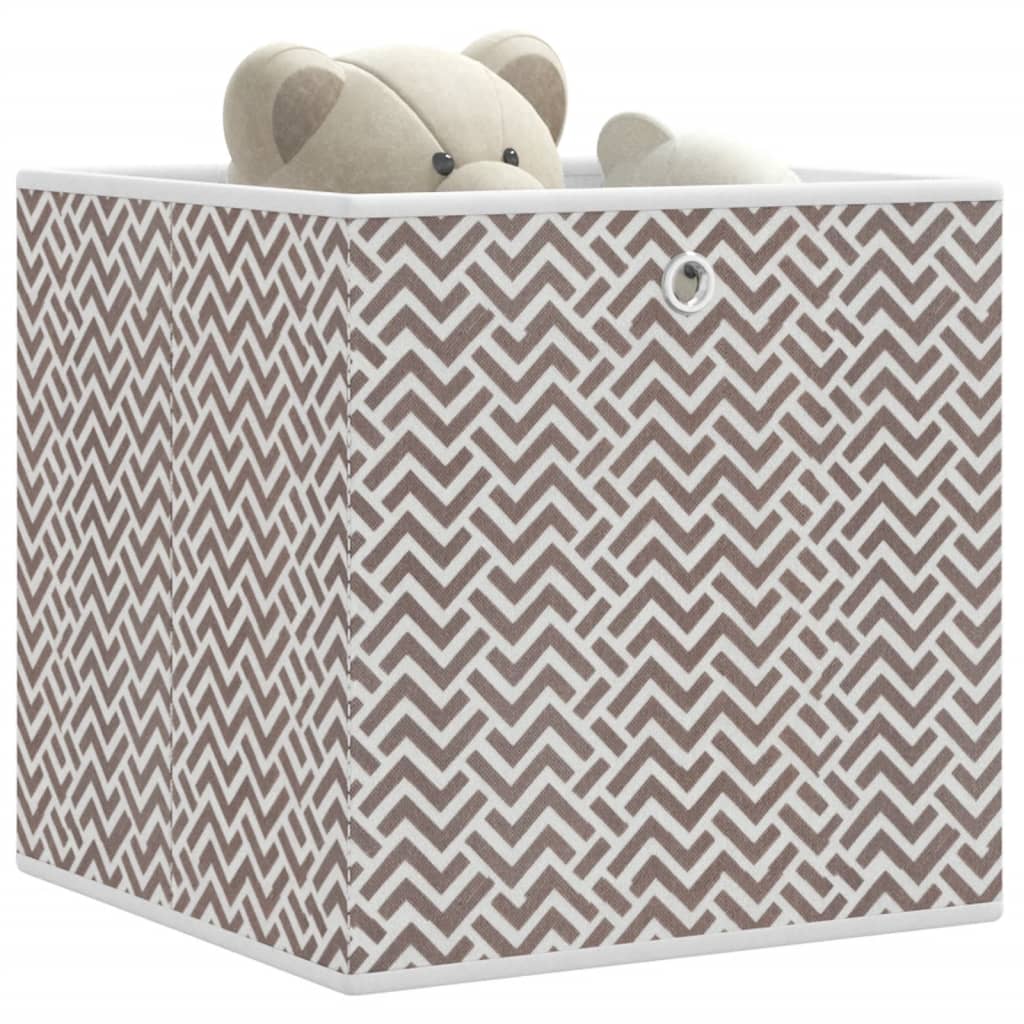 vidaXL Opbergboxen 4 st inklapbaar 32x32x32 cm ongeweven stof crème