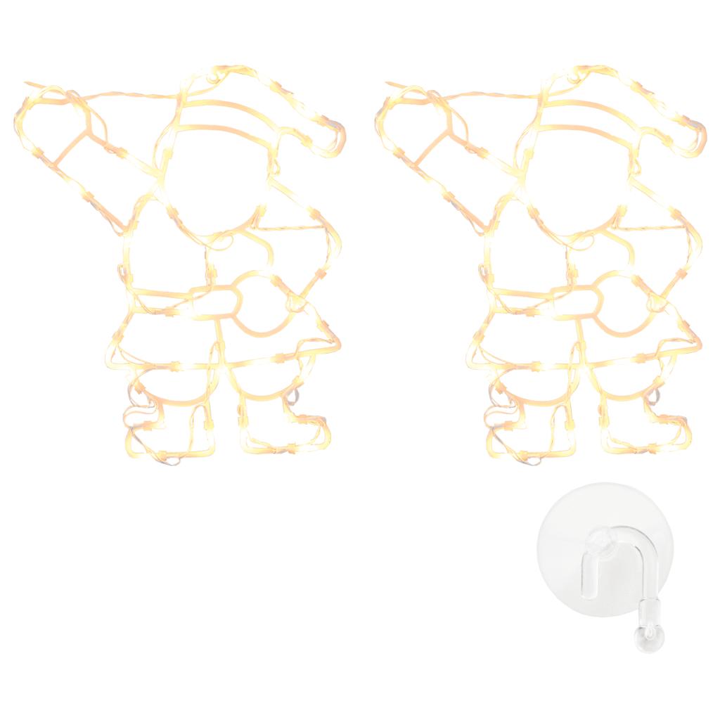 vidaXL Kerstverlichting silhouet van de kerstman2 st 35 LEDs warm wit