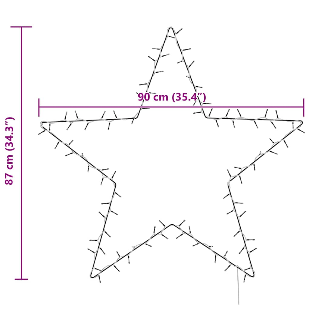 vidaXL Christmas lights star 3 pcs with ground spikes 50 LEDs 29 cm