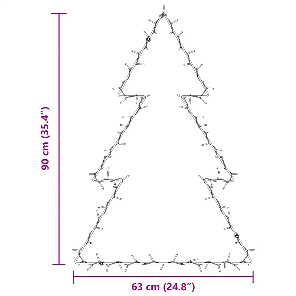 vidaXL Kerstverlichting kerstboom 3 st met grondpinnen 50 LED's 30 cm