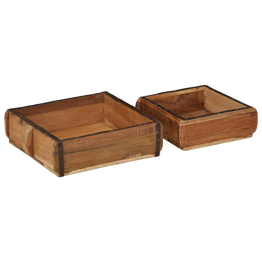 vidaXL Dienblad Bruin 30 x 15 x 9 cm Massief Gerecycleerd Hout