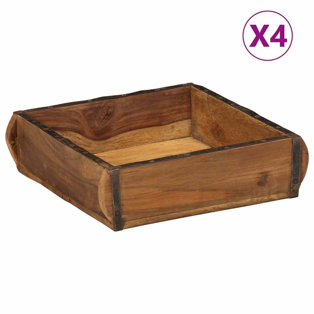 vidaXL Dienblad Bruin 30 x 15 x 9 cm Massief Gerecycleerd Hout
