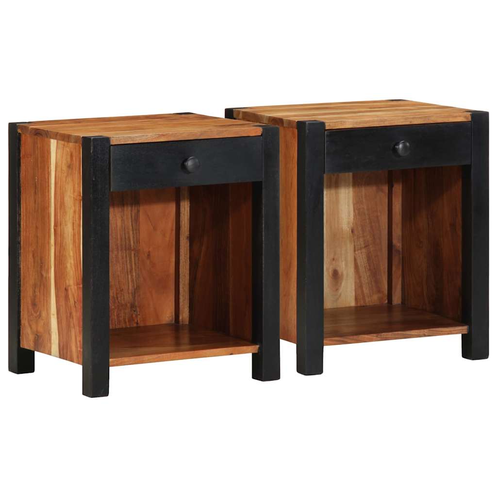 vidaXL Nachtkastje Bruin 40 x 35 x 50 cm Massief Acacia Hout