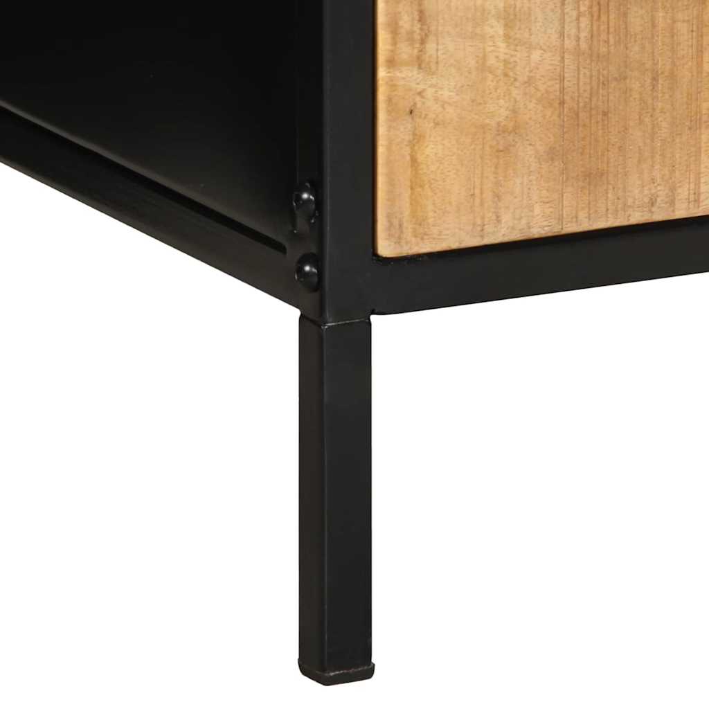 vidaXL Nachtkastje Bruin en Zwart 40 x 35 x 50 cm Massief Mango Hout