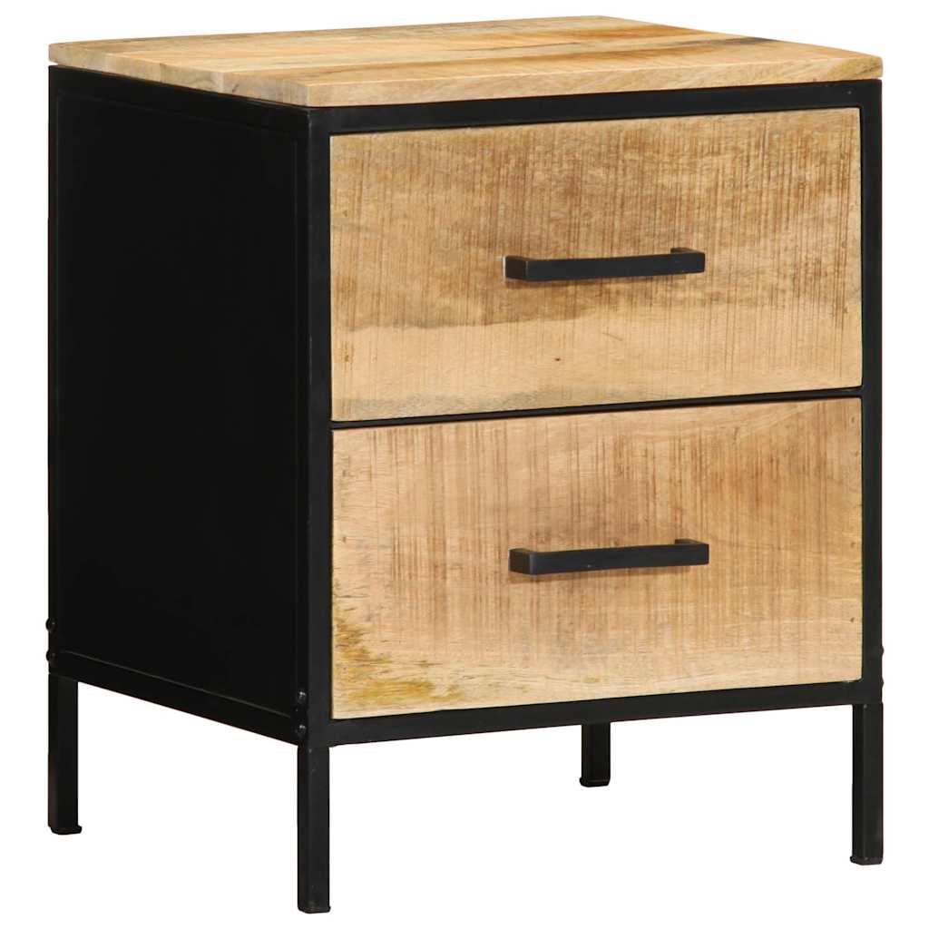 vidaXL Nachtkastje Bruin en Zwart 40 x 35 x 50 cm Massief Mango Hout