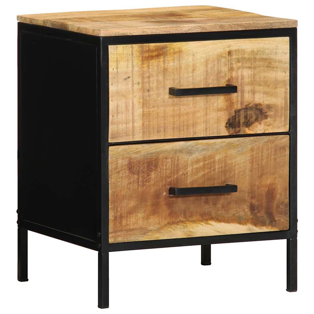 vidaXL Nachtkastje Bruin en Zwart 40 x 35 x 50 cm Massief Mango Hout