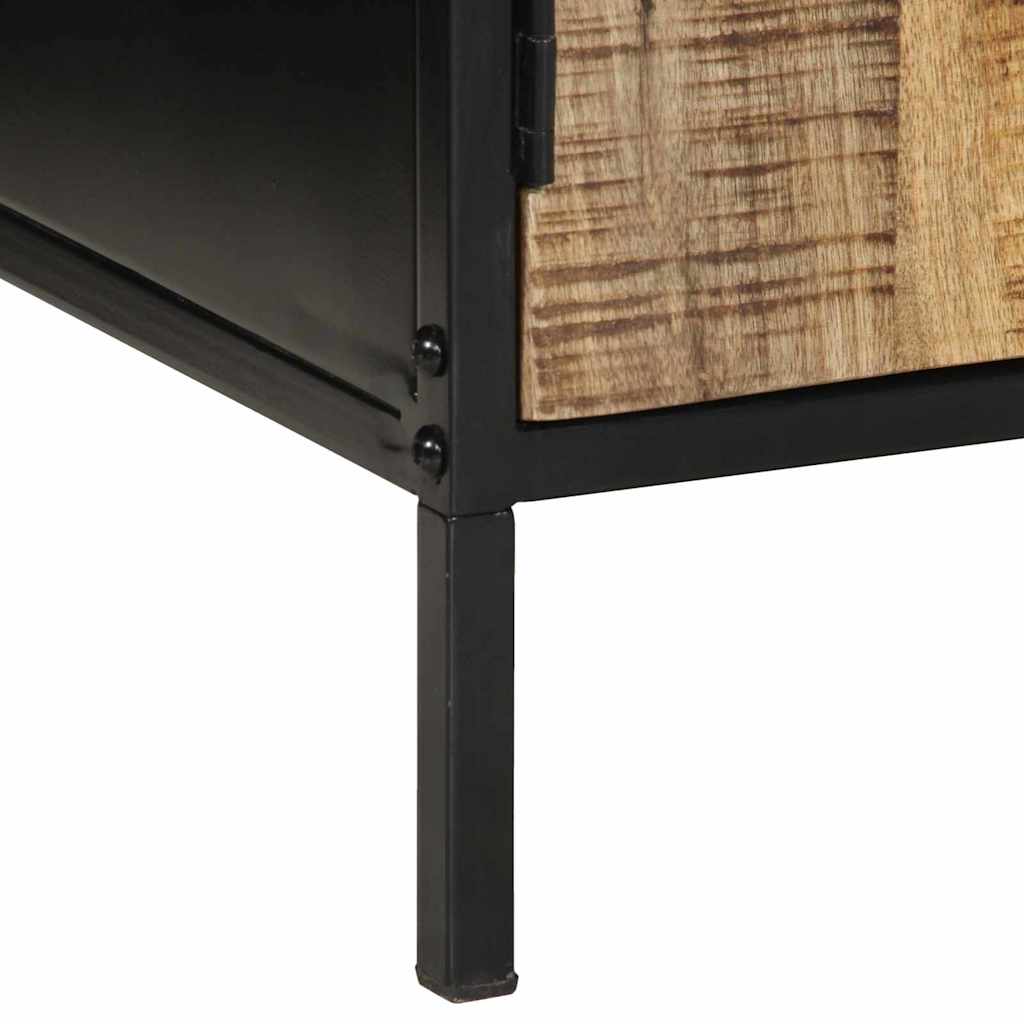 vidaXL Nachtkastje Bruin en Zwart 50 x 30 x 45 cm Massief Mango Hout