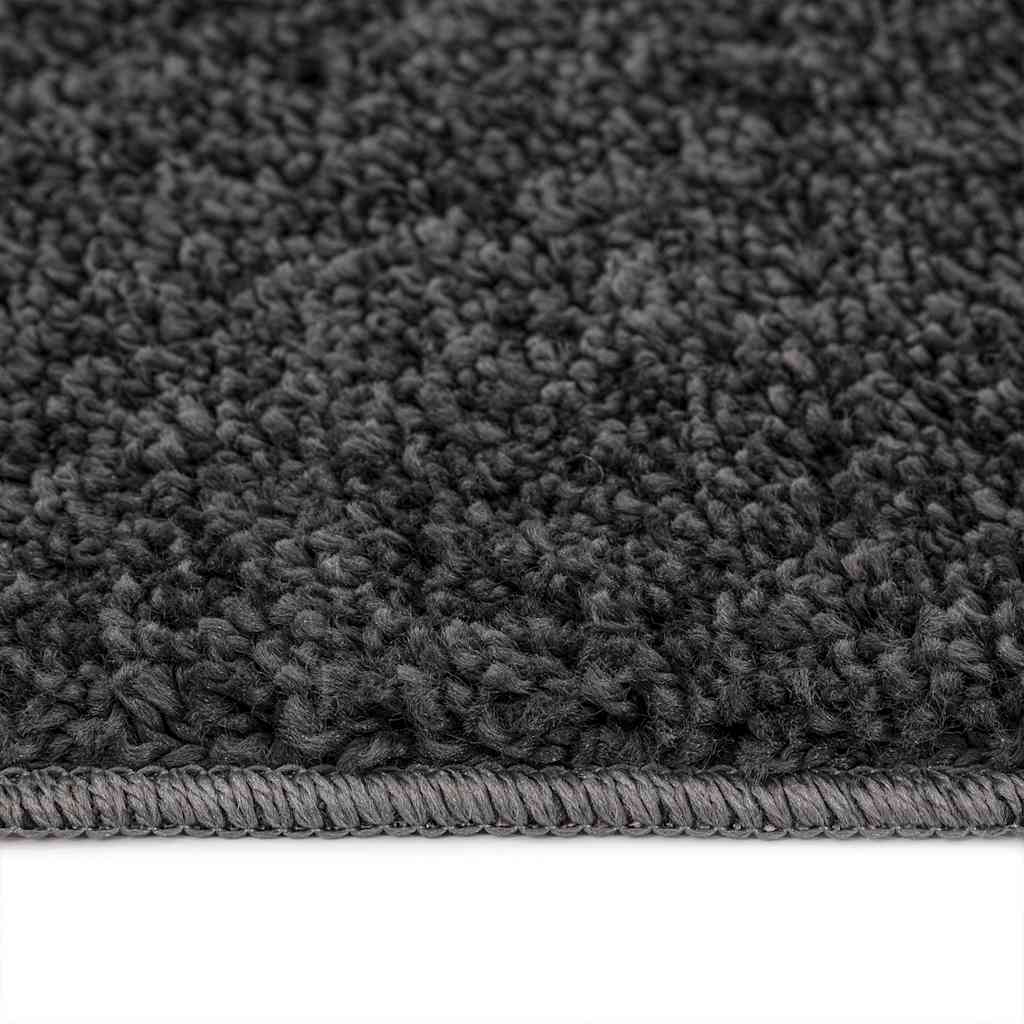 vidaXL Vloerkleed shaggy anti-slip 80x150 cm donkergrijs