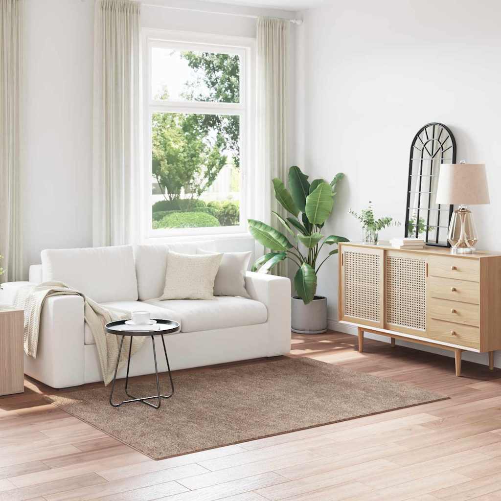 vidaXL Vloerkleed shaggy anti-slip 80x150 cm donkergrijs
