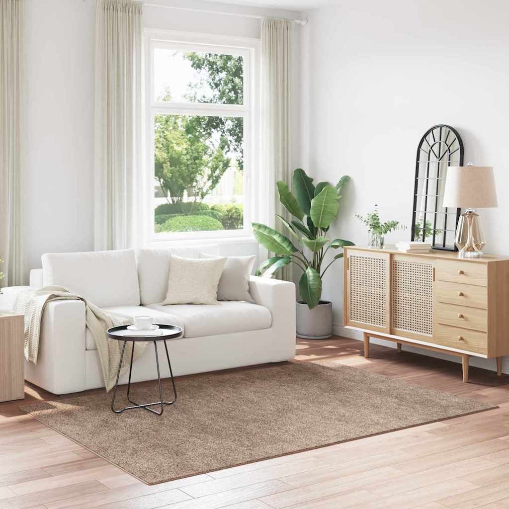 vidaXL Vloerkleed shaggy anti-slip 80x150 cm donkergrijs