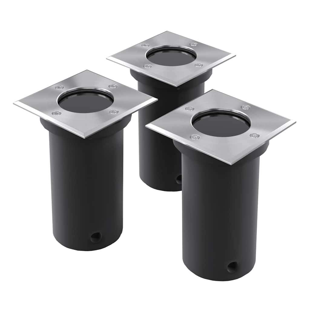 vidaXL Outdoor Ground Light Round 10.5x10.5 cm Die-cast Aluminium Black