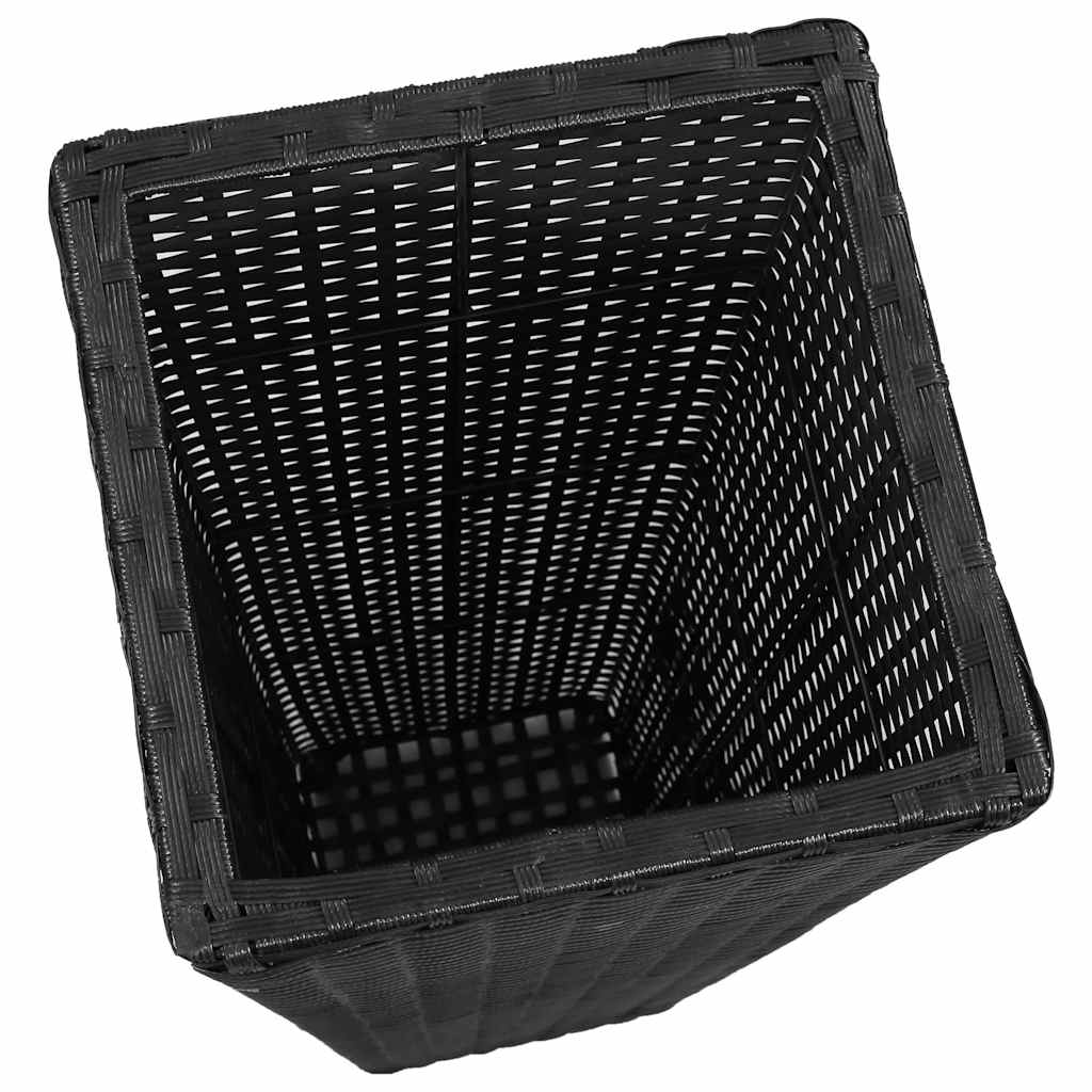 vidaXL Plantenbakken verhoogd 3 st poly rattan zwart