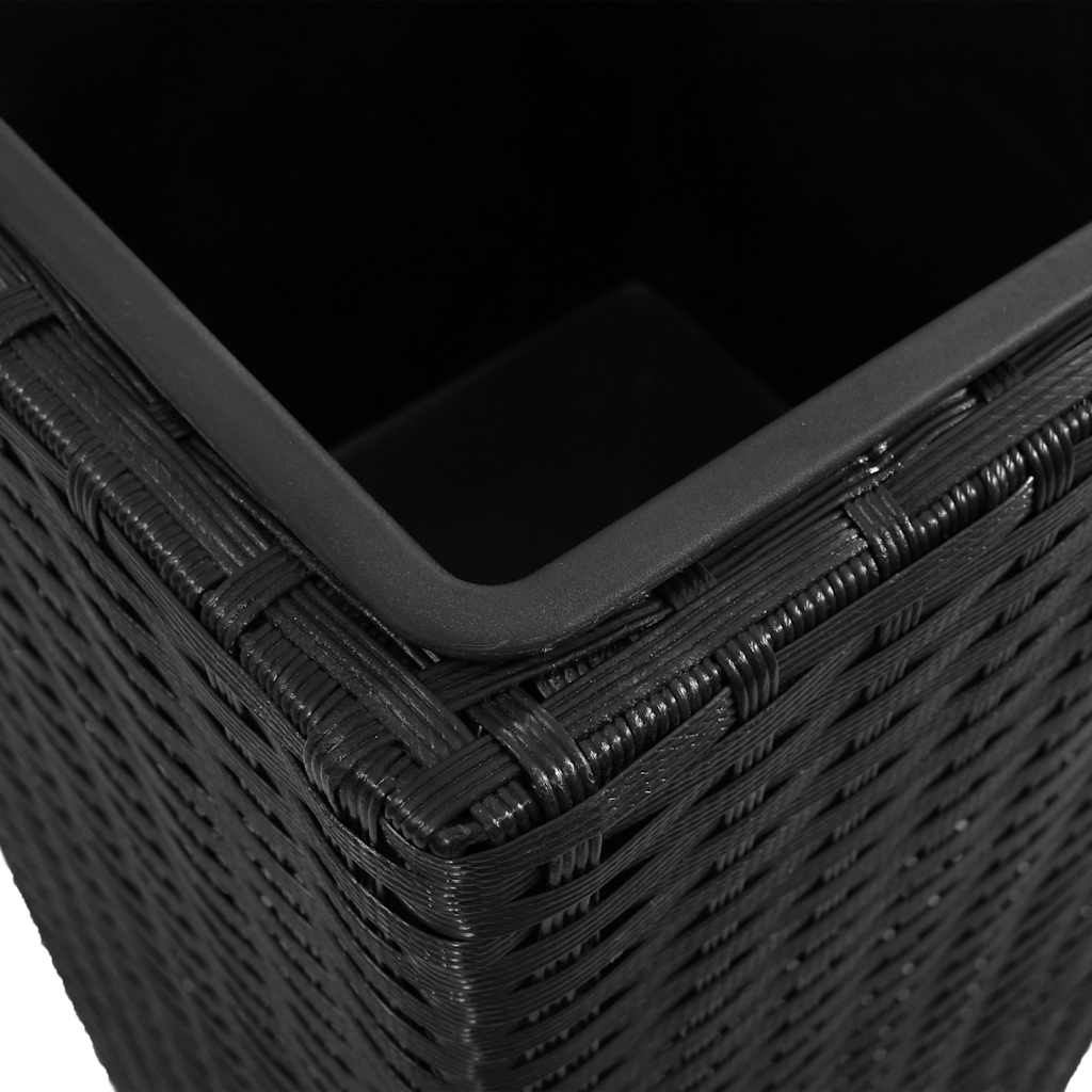 vidaXL Plantenbakken verhoogd 3 st poly rattan zwart