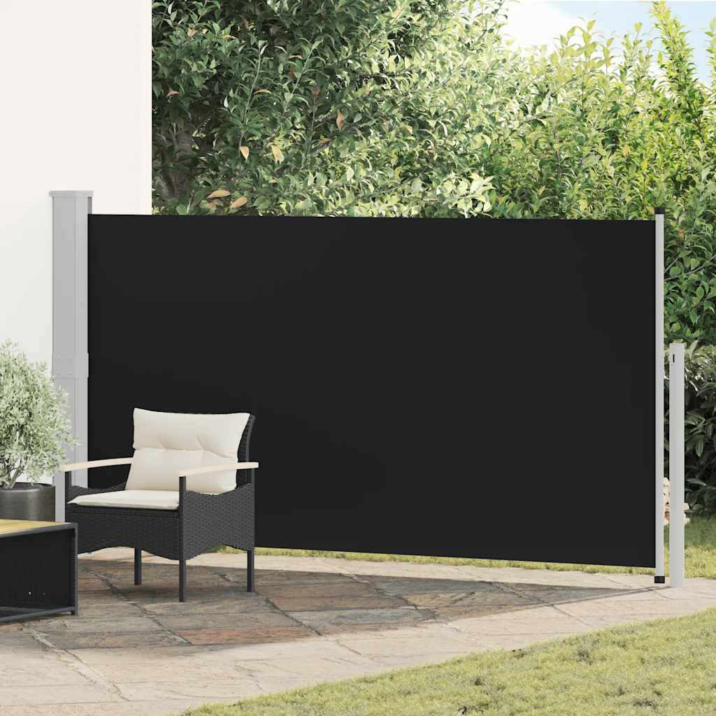 vidaXL Tuinscherm uittrekbaar 140x600 cm zwart