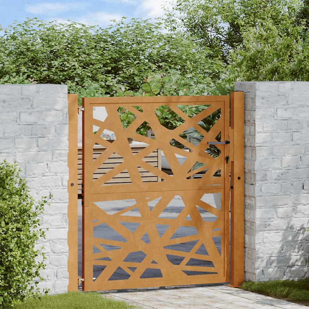 vidaXL Poort met lichtontwerp 100x100 cm staal zwart
