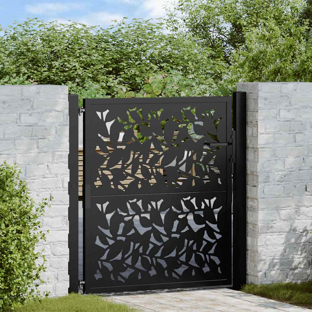vidaXL Poort met lichtontwerp 100x100 cm staal zwart
