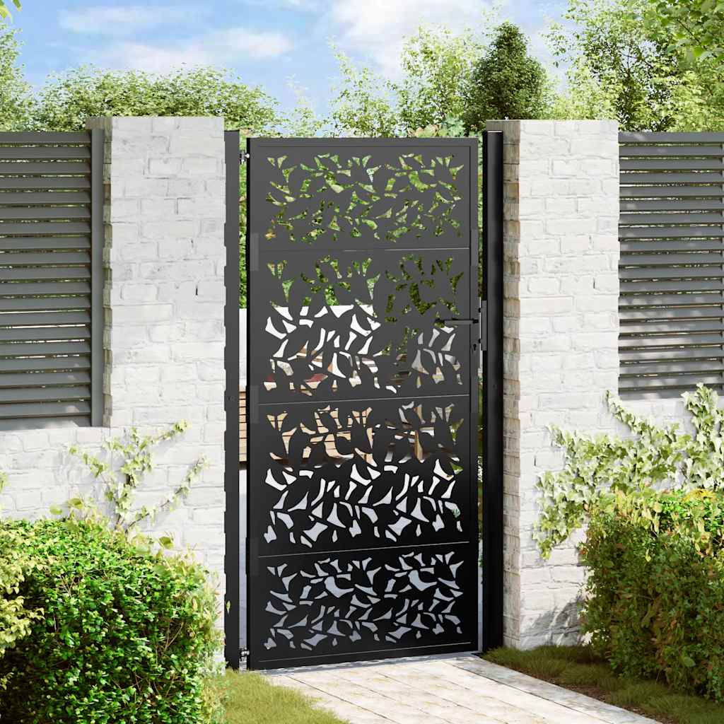 vidaXL Poort met lichtontwerp 100x100 cm staal zwart