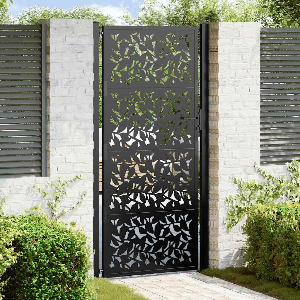 vidaXL Poort met lichtontwerp 100x100 cm staal zwart