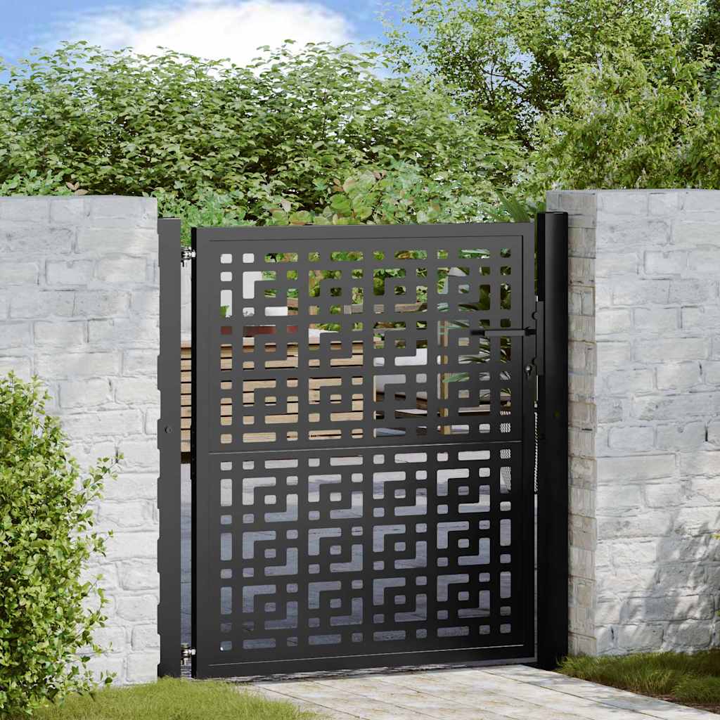 vidaXL Poort met lichtontwerp 100x100 cm staal zwart