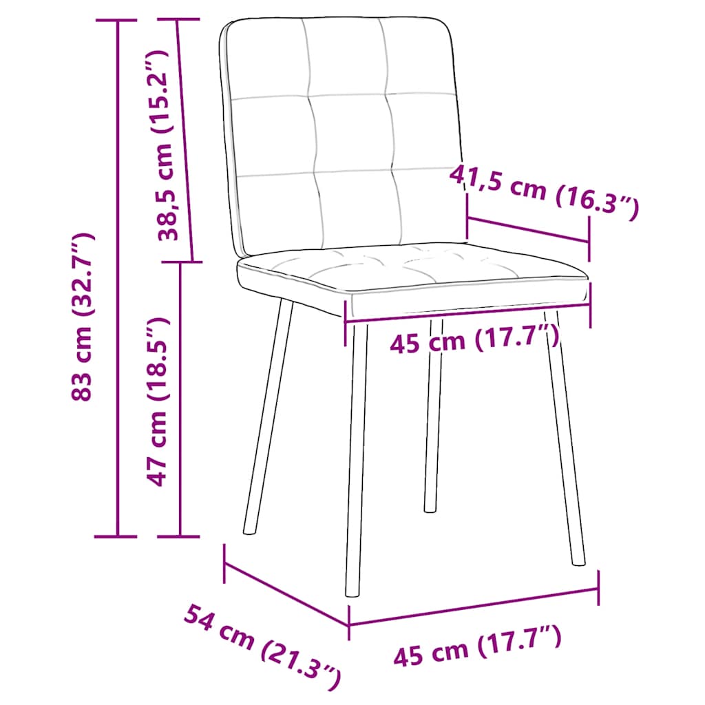 vidaXL Eetkamerstoelen 4 st fluweel lichtgrijs