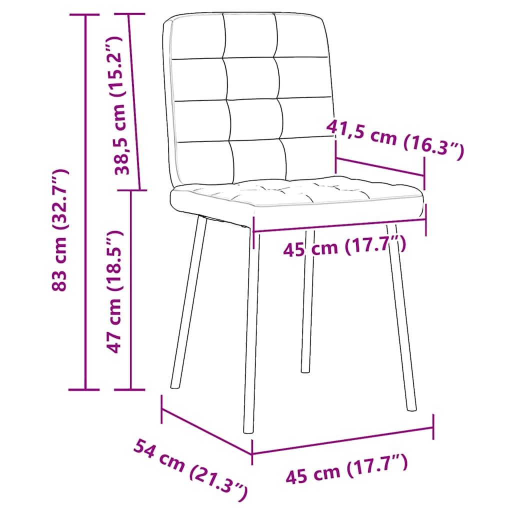 vidaXL Eetkamerstoelen 4 st fluweel lichtgrijs