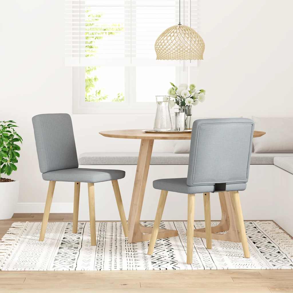vidaXL Eetkamerstoelen 4 st stof lichtgrijs