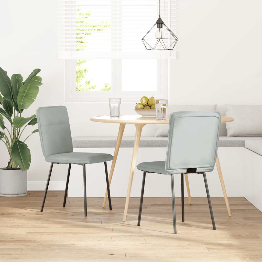 vidaXL Eetkamerstoelen 4 st fluweel lichtgrijs
