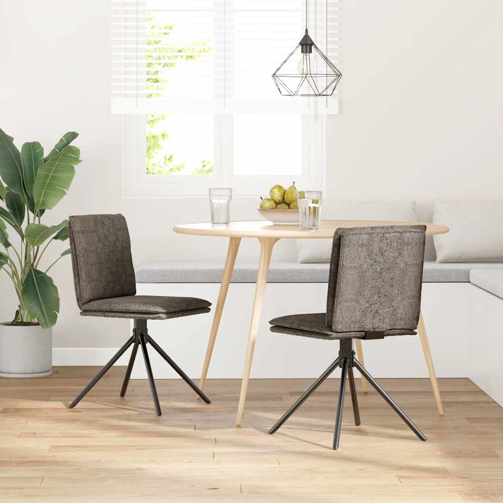vidaXL Eetkamerstoelen 4 st kunstsuède bruin