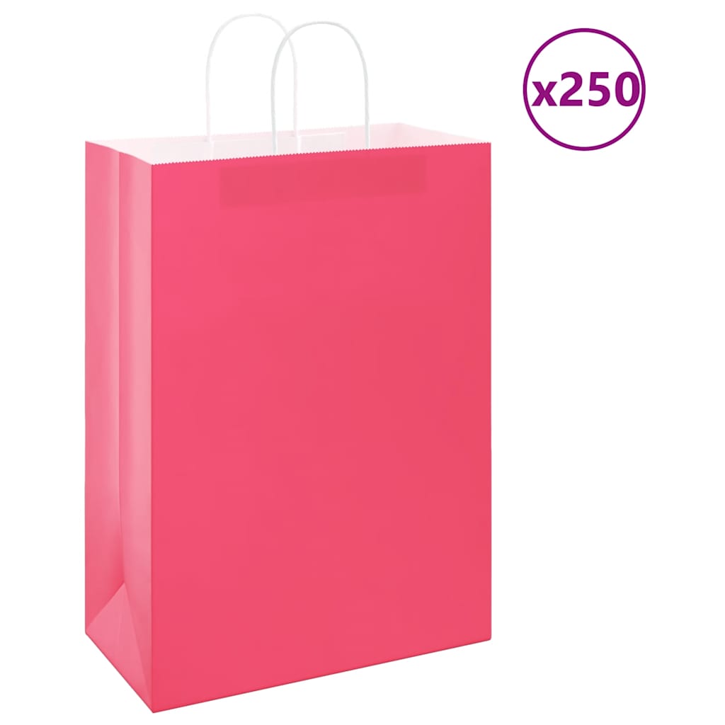 vidaXL Papieren zakken 50 st met hengsels 18x8x22 cm bruin