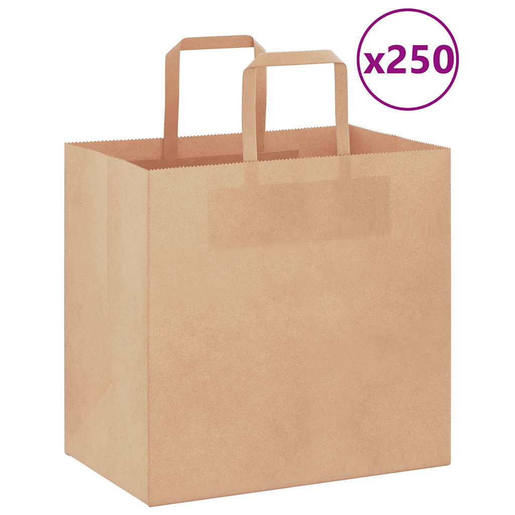 vidaXL Papieren zakken 50 st met hengsels 15x8x21 cm bruin