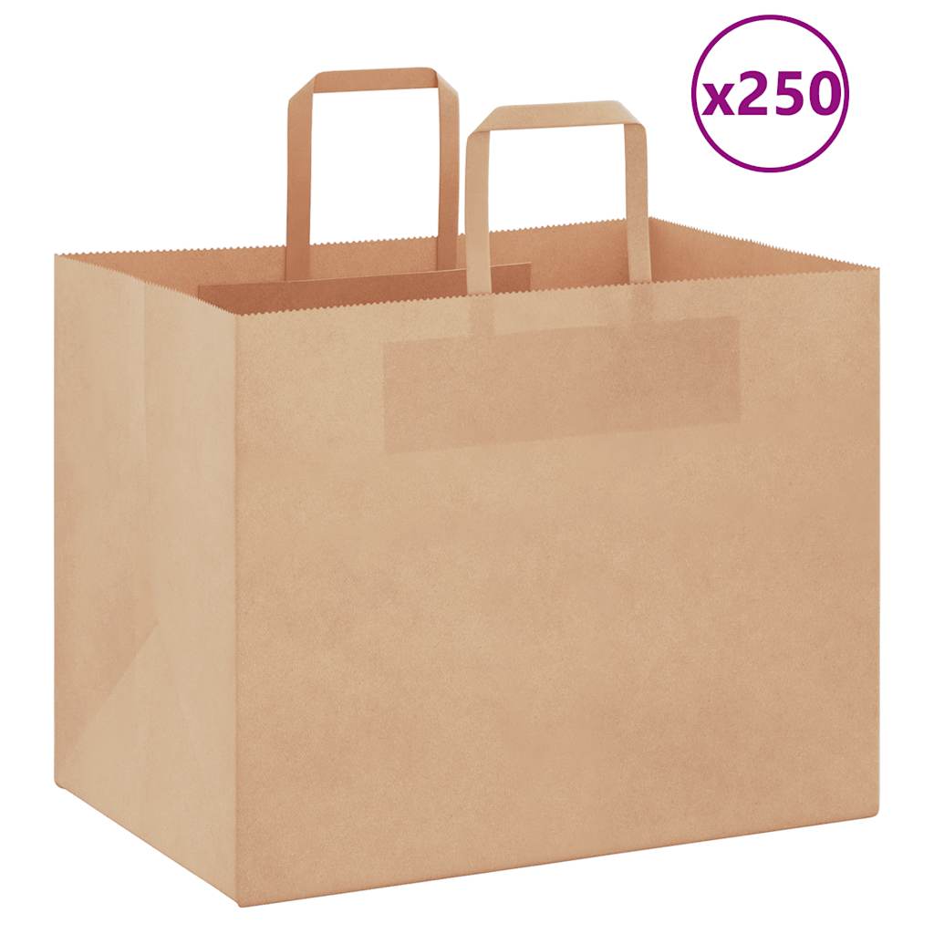 vidaXL Papieren zakken 50 st met hengsels 15x8x21 cm bruin