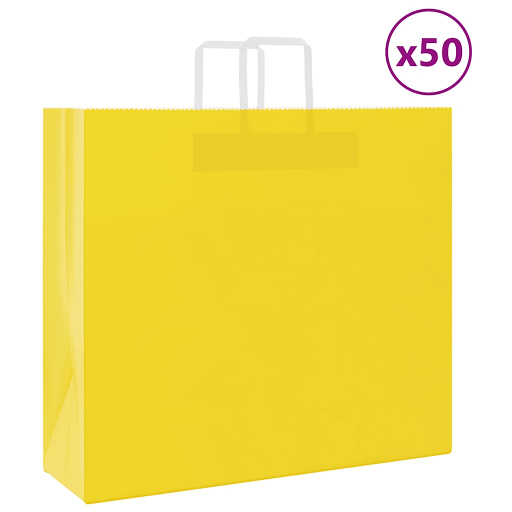 vidaXL Papieren zakken 50 st met hengsels 15x8x21 cm bruin