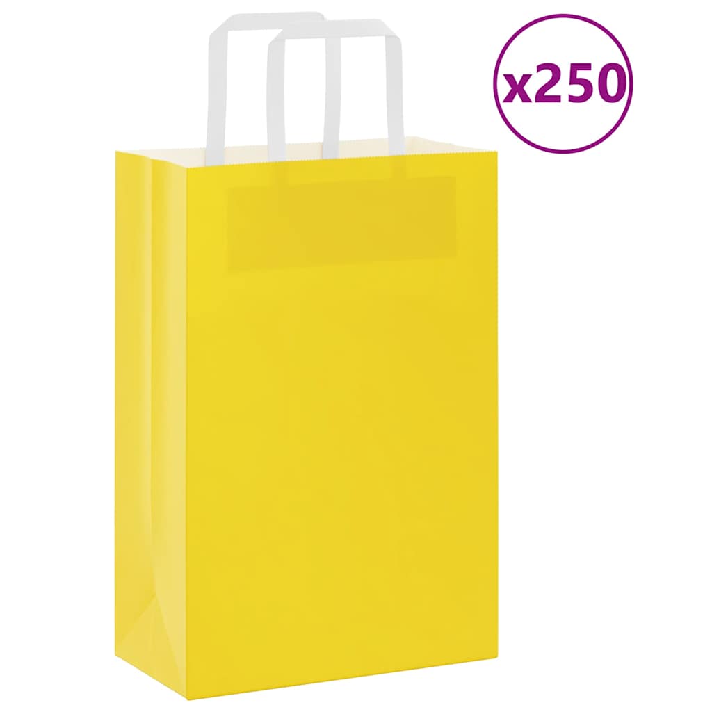 vidaXL Papieren zakken 50 st met hengsels 15x8x21 cm bruin