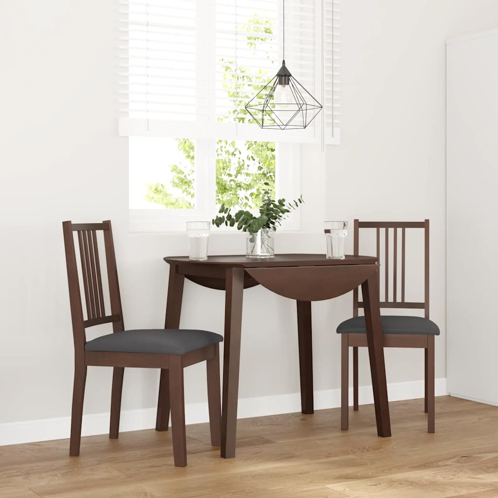 vidaXL Eetkamerstoelen met kussens 2 st massief hout wit