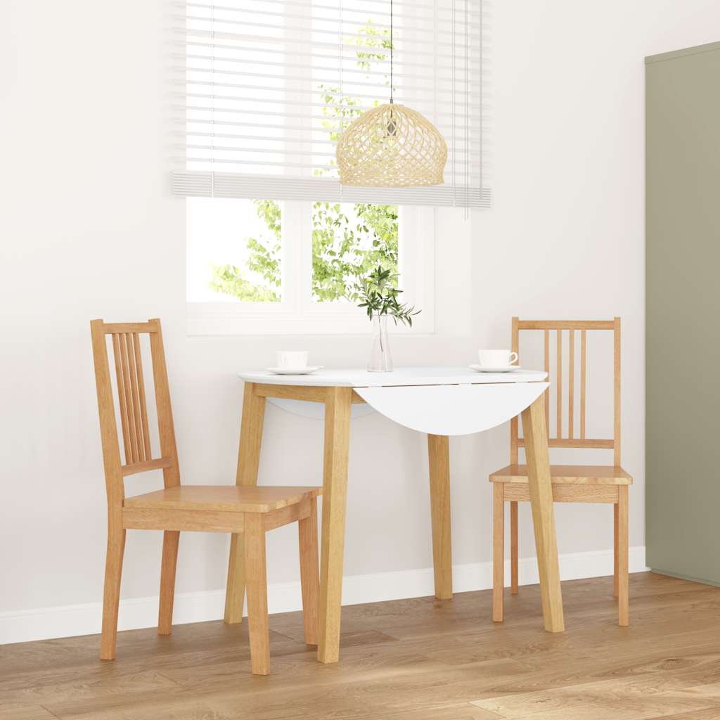vidaXL Eetkamerstoelen met kussens 2 st massief hout wit