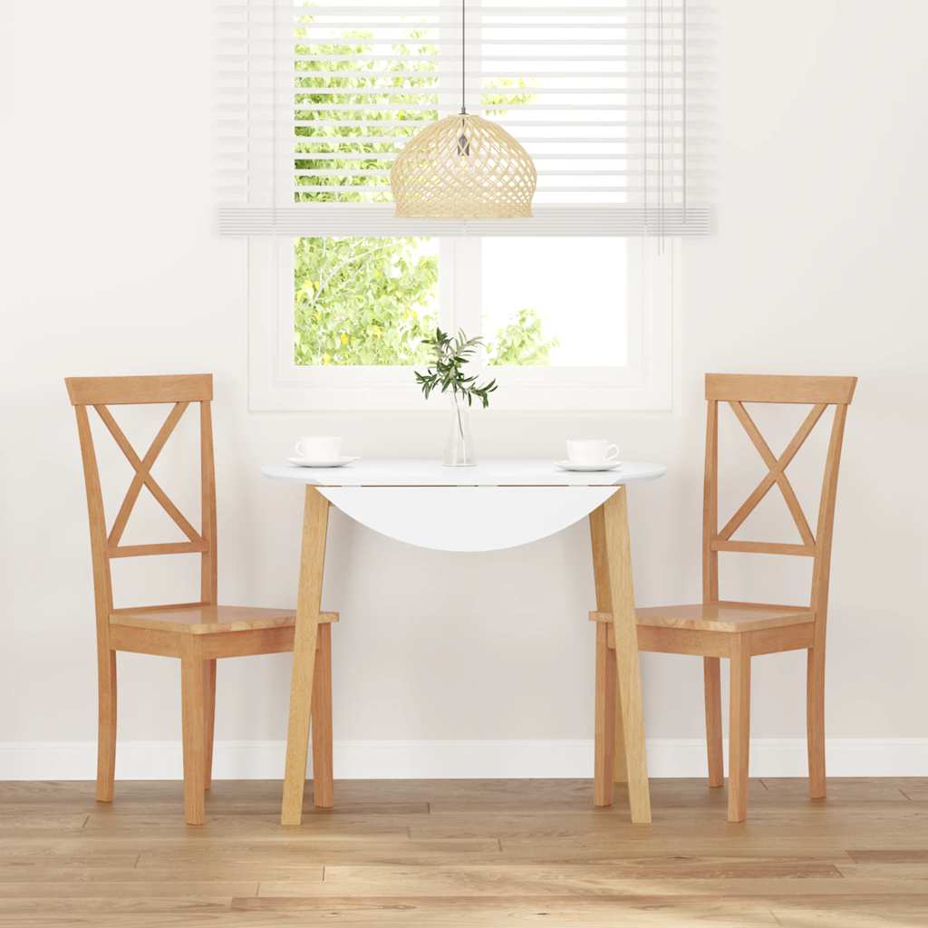vidaXL Eetkamerstoelen 2 st massief hout rubber