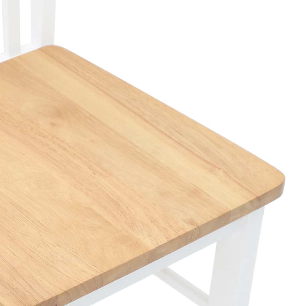 vidaXL Eetkamerstoelen 2 st massief hout rubber wit