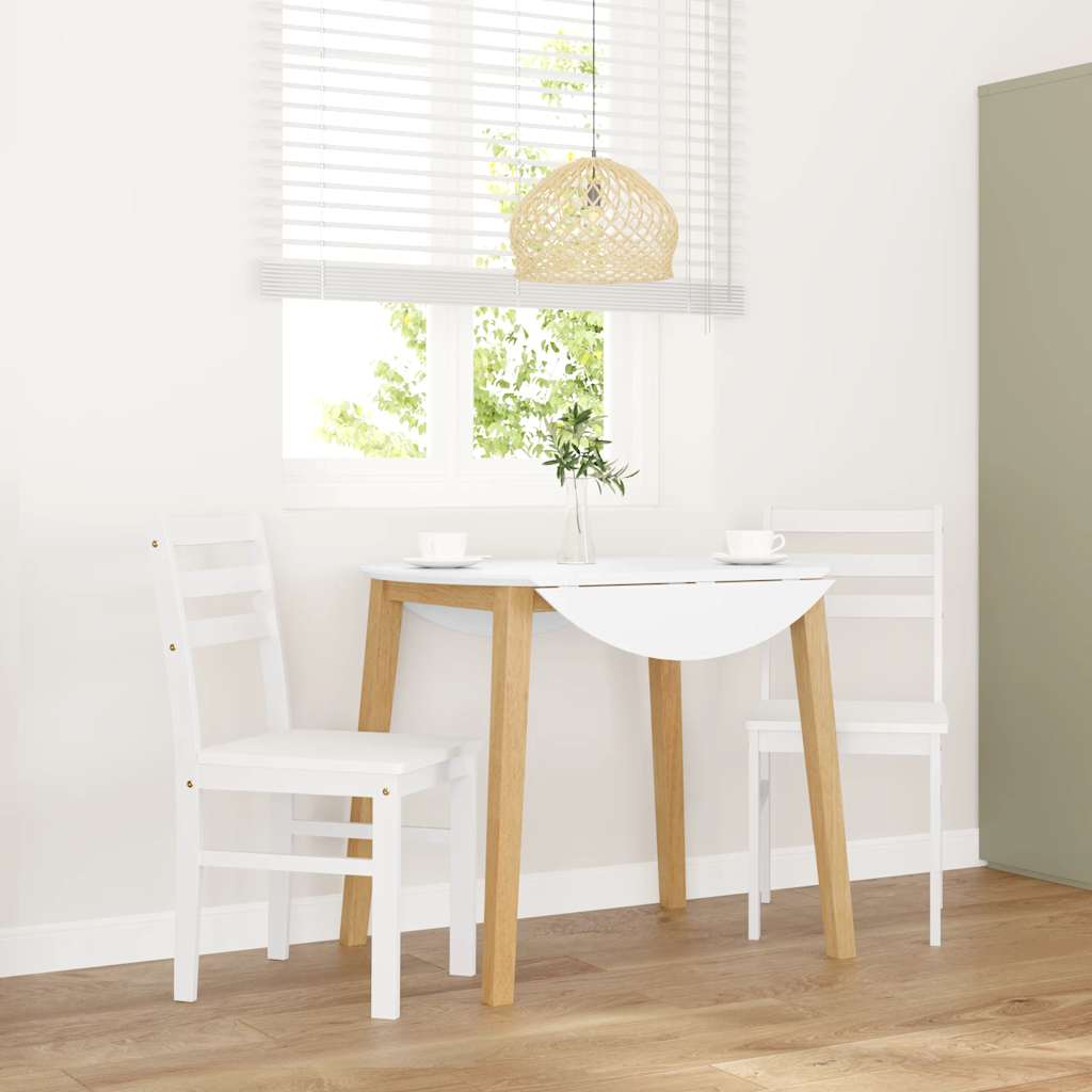 vidaXL Eetkamerstoelen met kussens 2 st massief hout rubber bruin
