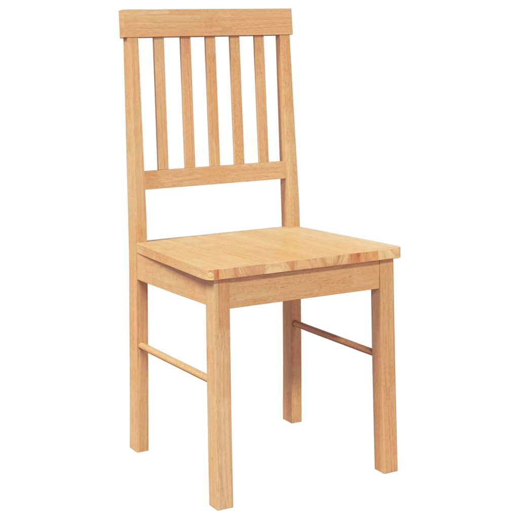 vidaXL Eetkamerstoelen met kussens 2 st massief hout rubber bruin